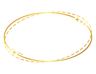 Naklejka premium gold oval star frame