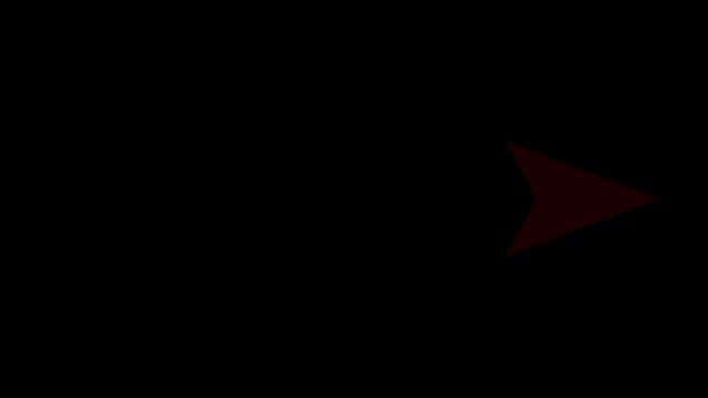 Minimalist red three arrows animation, shades of grey motion graphics, sequential right pointers, black background