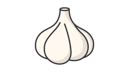 Garlic Bulb Modern Flat Vector Icon with Editable Stroke. A clean, minimalist illustration of a whole garlic head isolated on white, ideal for cooking, food, healthy eating, and recipe graphics.