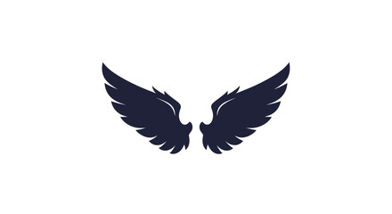 Obraz premium Black wings spread wide open symbol.