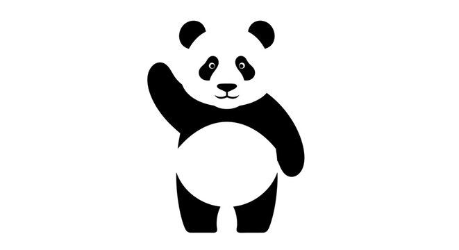 Black and white panda bear standing.