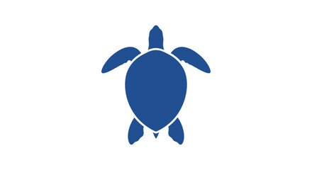 Blue turtle silhouette icon symbol. © Robot