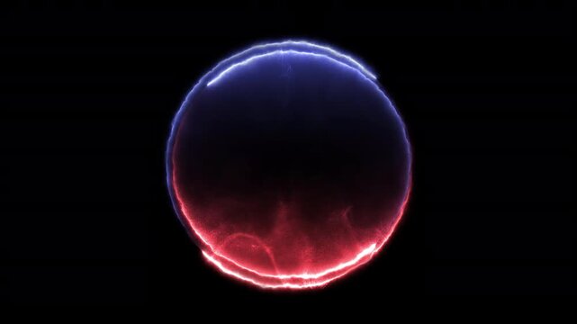 Electric Red and Blue Rotating Energy Loop with Smoke Particles