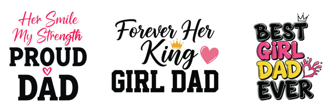 Proud dad celebrating his daughter with loving quotes and colorful typography designs design