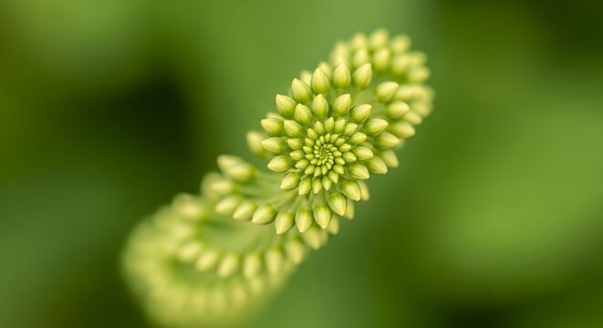 Macro shot of a succulent plant with a beautiful spiral pattern of leaves, showcasing natural symmetry and geometric growth