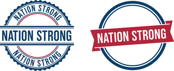 Obraz premium Nation Strong patriotic seal badges for 4th of July and Independence Day celebrations