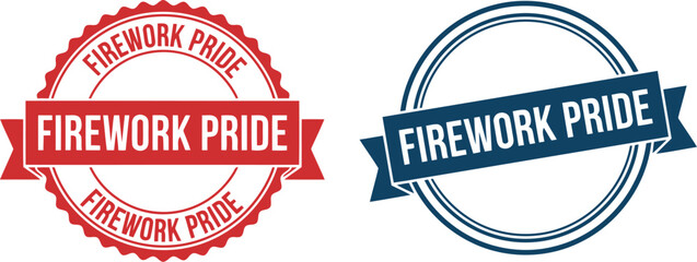 Obraz premium Firework Pride Seal Badges for 4th of July Independence Day Celebration, Patriotic Vector Labels