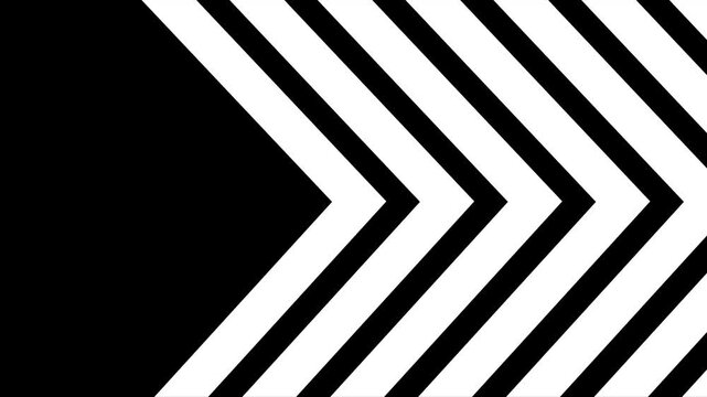 Concept for an arrow loop animation featuring a white chevron arrow icon. Black background