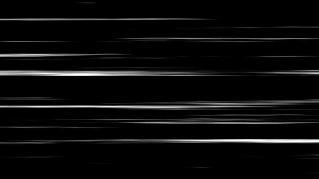 White speed lines isolated on a black background. Anime comic book Action speed lines animation effects. Anime speed line background Speed Lines. cartoon concept, Abstract anime speed line.