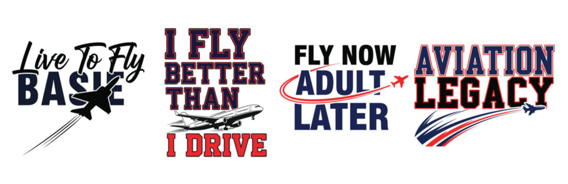 Aviation themed decals and stickers for planes and cars design