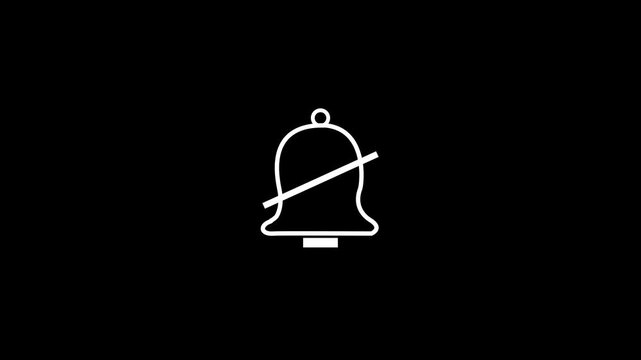 Rington notification icon. New notification animated on white background.
