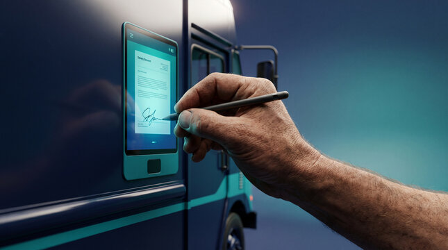 Digital Signature on Tablet for Efficient Package Delivery