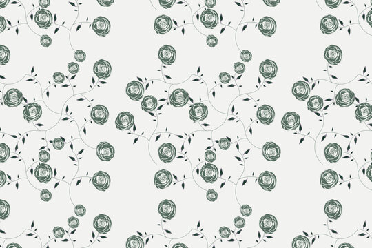 Minimal luxury floral seamless pattern featuring ultrafine botanical lines and subtle soft fills, perfect for branding systems, packaging design, labels, textiles, and refined wallpaper use.