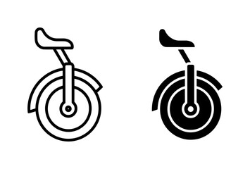 Unicycle Line and Glyph Icon Set for Circus or Sport Design © Ruma