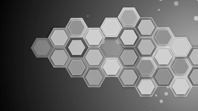 Hexagonal technology shape background animation, Abstract hexagonal pattern on gradient background, modern technology concept