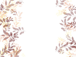 Obraz premium Soft floral frame PNG with transparent background, minimalist leaf border in pastel tones, elegant decorative design for invitations