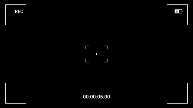 Recording camera Recorder Screen Overlay, with running timecode