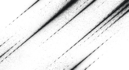 Geometric halftone diagonal speed lines with black dot pattern isolated on transparent background for sports identity and tech motion graphics templates. © MdKorban