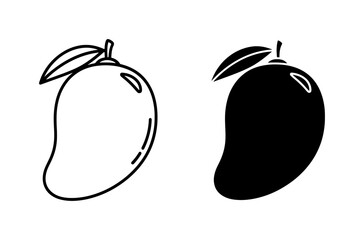 Black And White Mango Silhouette Set © Shohel