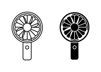 black and white minimalist hand-held fans vector set © Rafia