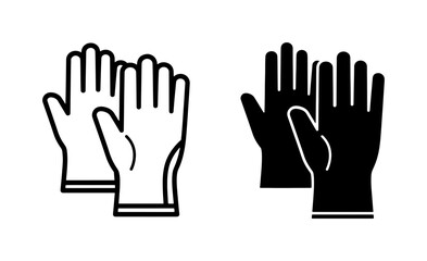 Obraz premium black and white vector illustration of work gloves