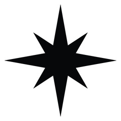 Obraz premium A striking black starburst shape dominates the white background creating a bold visual statement silhouette