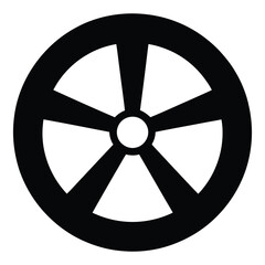 Obraz premium A stark black circle with radial lines and a central hole a bold graphic silhouette