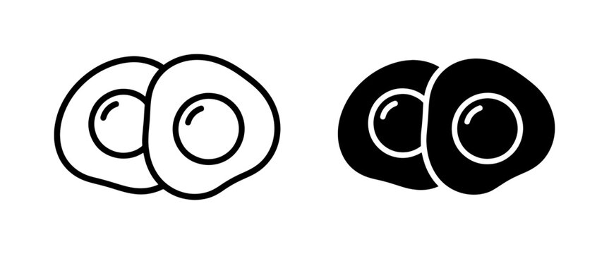 black and white minimalistic vector icon pack of two circular shapes with overlapping circles inside them set against a