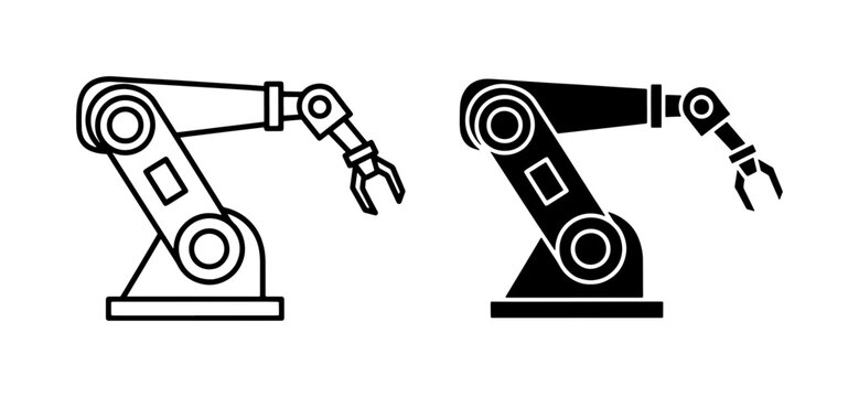 black and white vector robot arms