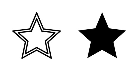 Obraz premium Minimalist Black and White Star Silhouette Set Vector Icons
