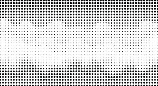 Subtle halftone dot mesh background with grey grid and flowing black circle arrangements.