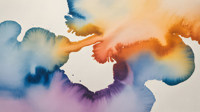 Colorful watercolor explosion abstract fluid art with vibrant hues