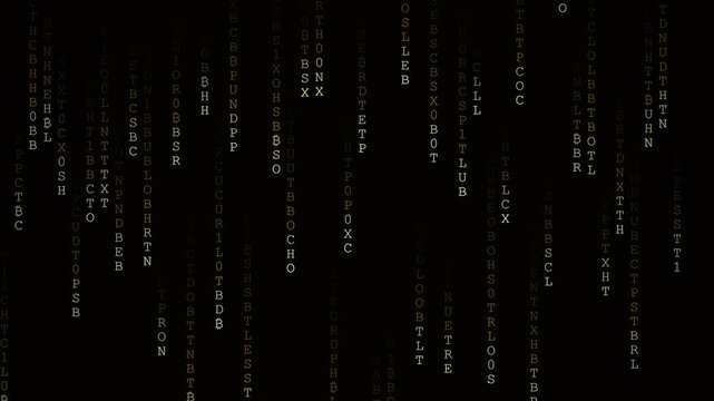 Falling Gold Digital Code Matrix Rain - Abstract Tech Financial Blockchain