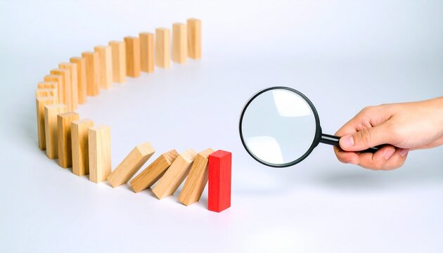 Domino chain reaction cause effect focus