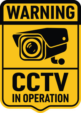 CCTV Warning Sign Camera Surveillance Security Notice Symbol Safety Monitoring Alert Icon