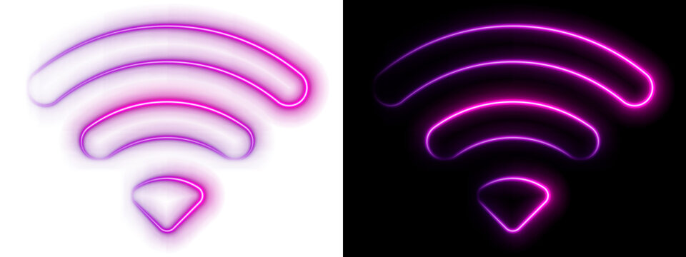 Bright internet connection symbol with neon light effect