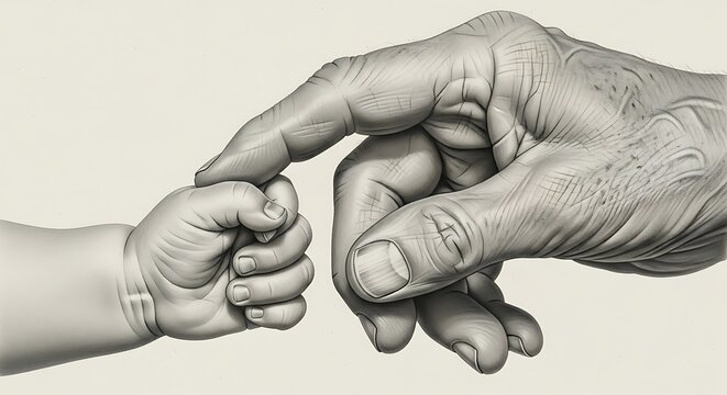 Touching father's day moment baby's hand holding dad's finger a symbol of love