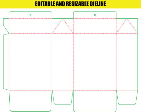 Versatile Gable Top Dieline Template for Product Packaging Carton Design Editable and Resizable Layout