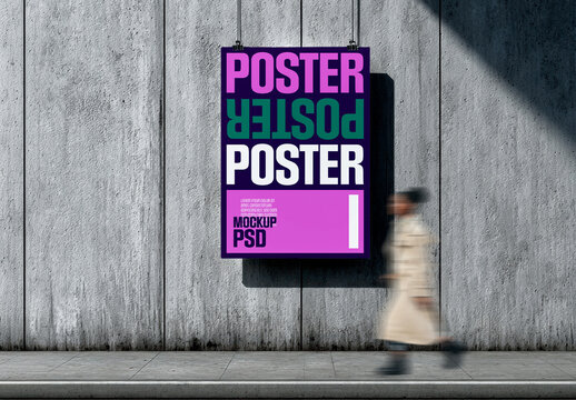Street Wall Poster Mockup Template