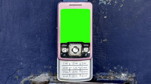 mobile telephone stop motion in urban settings with green screen