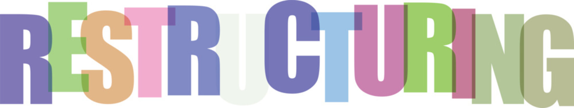 Multicolored text reading restricting on with various colors