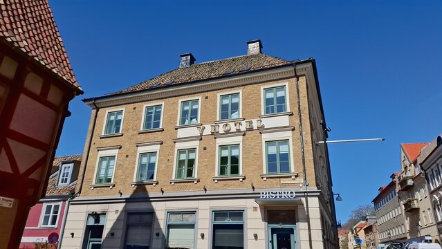 V Hotel Exterior Building in Helsingborg Sweden on Sunny Day