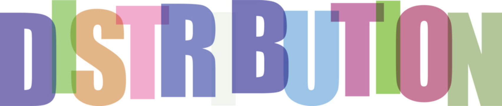 Distribution concept with colorful 3d text