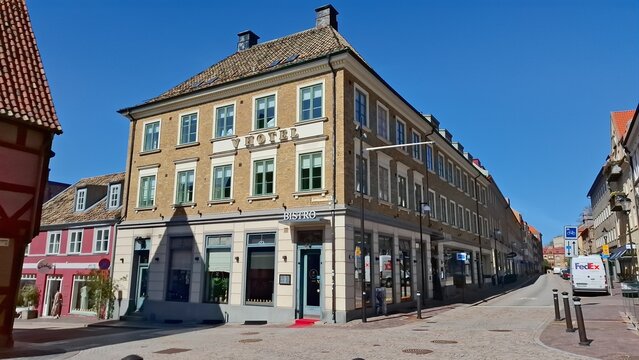 V Hotel Exterior Building in Helsingborg Sweden on Sunny Day