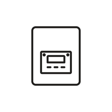 Smart thermostat line icon for home climate control