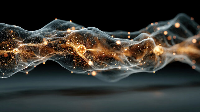 Wave function collapse visualization depicting quantum measurement, probabilistic outcomes, superposition reduction, particle observation, and abstract quantum mechanics illustration