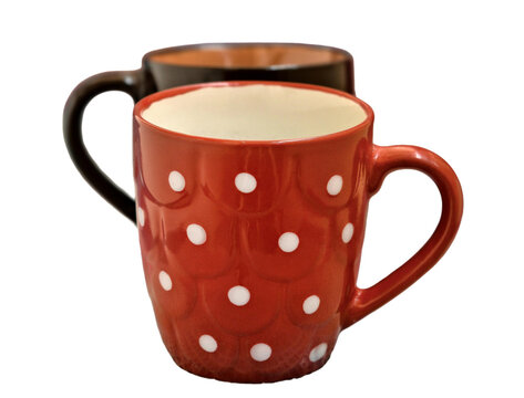 cups, colorful, empty on a transparent background