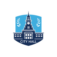 Fototapeta premium City Hall Building Clock Tower.