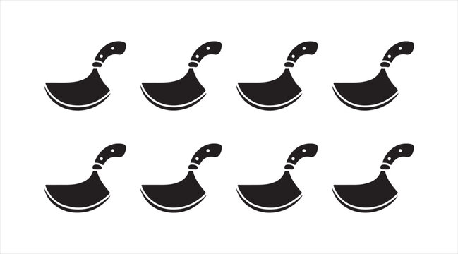Flat design cleaver icons pack for food preparation, restaurant, and culinary themes