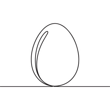 Continuous One Line Egg Drawing &ndash; Minimalist Easter Egg Line Art Vector